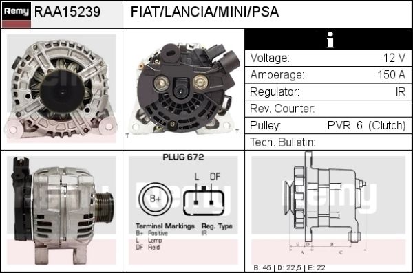 DELCO REMY Generaator RAA15239